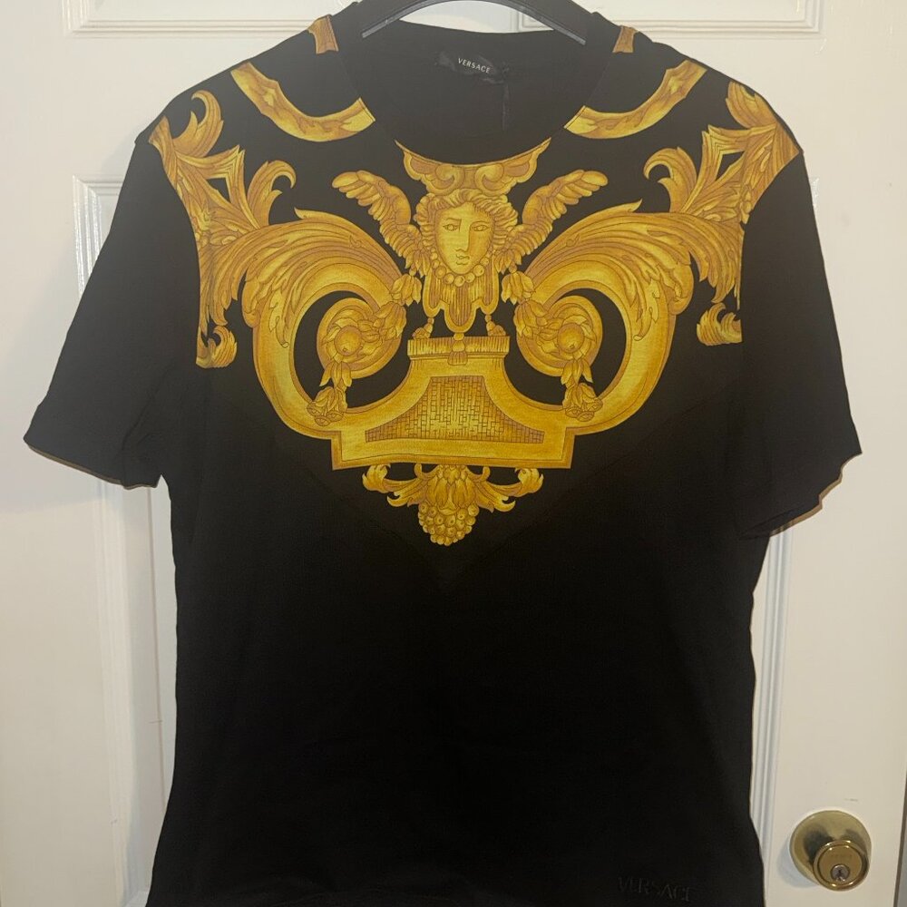 AUTHENTIC MENS VERSACE BAROQUE T-SHIRT LARGE SLIM FIT